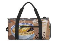 Ramen Milk Tea Gym Bag Sport Gym Tote Bag Lightweight Duffle Bag Carry On Weekender Bags for Women Men, white, One Size