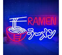 Ramen Neon Sign, LED Neon Light Signs for Wall Decor, Dimmable Art Decoration Happy Birthday Neon Light Sign for Restaurant Store Kitchen Home Bar Cafe Dinning Room Christmas 15.7× 8.7 inch