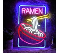 Ramen Neon Sign Noodle Led Neon Lights for Wall Decor Neon Ramen Light up Sign Powered by USB Multi colored Neon Lights for Restaurant Ramen Shop Window（16.5’’X12’’）