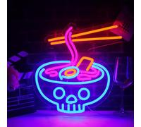 Ramen Neon Sign USB Powered for Room Decor, Neon Wall Sign Dimmable LED Noodle Neon Light Sign for Kitchen Dinning Room Restaurant Shop Wall Decoration 16.8 * 12.8 Inches