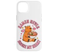 Ramen Never Broke My Heart Cute Capybara Love Case for iPhone 14 Plus