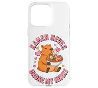 Ramen Never Broke My Heart Cute Capybara Love Case for iPhone 15 Pro Max