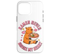 Ramen Never Broke My Heart Cute Capybara Love Case for iPhone 16 Pro Max