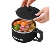 Ramen Noodle Bowl | 1200ml Ramen Cooker Soup Cup | Japanese Ramen Bowl Stainless Steel Portable High Capacity Ramen Bowl for Dorm Office College