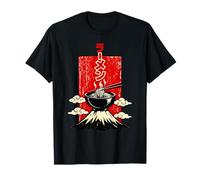 Ramen Noodle Bowl Mount Fuji Clouds Steam T-Shirt
