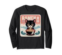 Ramen Noodle Japanese Anime Manga Ramen Kawaii Cat Long Sleeve T-Shirt