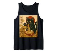 Ramen Noodle Monster Cat Japan Wave Food Art Print Tank Top