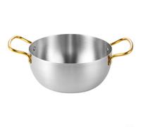 Ramen Noodle Pot Stainless Steel for Instant Pasta Soup for curry Beef Chicken - Flat Bottom Cooking Pan 27cm(22CM)