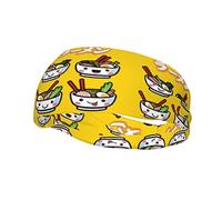Ramen Noodle Soup Pattern Headbands Sports Sweatband Athletic Exercise Bands Turban Hair Head For Men Women Yoga Fitness