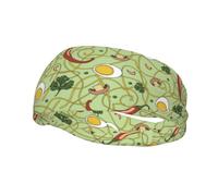 Ramen Noodle Soup Pattern Headbands Sports Sweatband Athletic Exercise Bands Turban Hair Head For Men Women Yoga Fitness