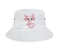 Ramen Noodles Axolotl Bucket Hat Unisex Travel Sun Fisherman Hats Summer Beach Outdoor Cap for Men Women Boys Girls Kids