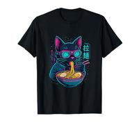 Ramen Noodles Cat Japan Kawaii Retro Cats Manga Anime T-Shirt