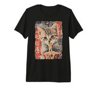 Ramen Noodles Cat Japan Y2K Kawaii Retro Cats Manga Anime Premium T-Shirt
