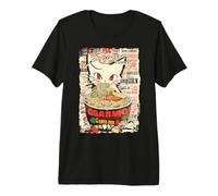 Ramen Noodles Cat Japan Y2K Kawaii Retro Cats Manga Anime Premium T-Shirt