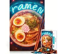 Ramen Noodles Jigsaw Puzzles for Teenagers 1000 Pieces Recall Boost Gentle Relax Smooth Cut Stylish Gift (38x26cm)