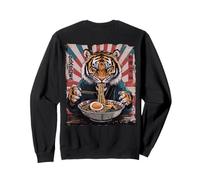 Ramen Noodles Tiger Grunge Japanese Streetwear Backprint Sweatshirt