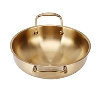 Ramen Pot, Metal Noodle Pot Gold Korean Ramen Pot Portable Kitchen Cooking Pot Pasta Pot Korean Ramen Pot with Stainless Steel Material for Noodles Ramen Pasta Porridge (Inner