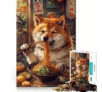 Ramen Shiba Inu 1000 Piece Jigsaw Puzzles for Teenagers Boost Memory Gentle Relax Premium Cut Bday Surprise (38x26cm)