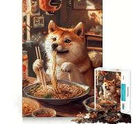 Ramen Shiba Inu 1000 Pieces Jigsaw Puzzles for Adults Mind Exercise Toy Relax Time Precision Cut Stylish Gift (38x26cm)