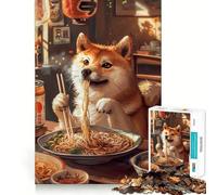 Ramen Shiba Inu 1000 Pieces Jigsaws Adults Puzzles Gifts Mind Challenge Toy Easy Leisure Precise Cut (50x75cm)