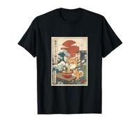 Ramen Shiba Inu Dog Japan Ukiyo-e Style Great Wave Art T-Shirt