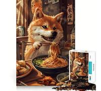 Ramen Shiba Inu Hard Jigsaw Puzzle for Adults 1000 Pieces Improve Memory Relaxed Mind Sharp Edge Stylish Gift (38x52cm)