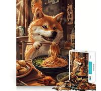 Ramen Shiba Inu Jigsaw Puzzle 1000 Piece for Adults Mind Game Toy Peaceful Fun Neat Cut Art Collection Piece (50x75cm)