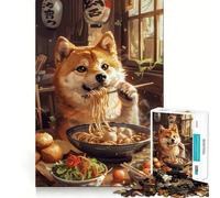 Ramen Shiba Inu Jigsaw Puzzles for Adults1000 Piece Brain Teaser Home Leisure Image Assembly Birthday Gift (38x52cm)