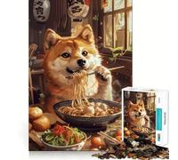 Ramen Shiba Inu Jigsaw Puzzles for Adults1000 Pieces Memory Boost Together Fun Image Assembly Art Collectible (38x26cm)