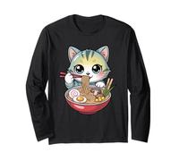 Ramen Soup Cute Kawaii Cat Loving Noodle Bowl Long Sleeve T-Shirt