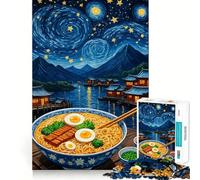 Ramen Starry Night Hard Jigsaw Puzzle for Adults 1000 Pieces Mind Challenge Toy Gentle Leisure Precise Cut Memorable Gift (38x52cm)
