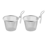 Ramen Strainer - Stainless Steel Blanching Basket - Mesh Pasta Basket for Boiling - Cooking Pasta, Pho, Dumpling, Spaghetti, Ramen & Noodle Basket, 4.33 Inches, 2 Pcs