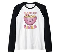 Ramen-tic Vibes Cute Kawaii Noodle Bowl Lover Raglan Baseball Tee