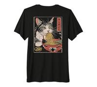 Ramen Tiger Japanese Noodle Soup Kitten Japan Ukyio-e Cat Premium T-Shirt
