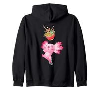 Ramen Udon Kawaii Axolotl Pastel Goth Cute Exotic Pet Animal Zip Hoodie