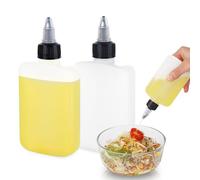 RAMFIYN 2 Pack Mini Squeeze Bottles for Liquids for Camping Kitchen, Camping Cooking, 4oz Mini Oil Bottles, Small Liquid Containers Leak Proof, Travel Oil Bottle