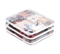 RAMFIYN 3 pack 12" Clear Zipper Pouches Portable Hard Shell Ccosmetic Case Plastic Storage Bag for Organizing