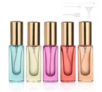RAMFIYN 5pcs 6ml Refillable Perfume Bottle Travel Atomizer Set - Glass, Multi Color, High Precision Nozzle