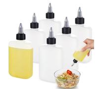 RAMFIYN 6 Pack Mini Squeeze Bottles for Liquids for Camping Kitchen, Camping Cooking, 4oz Mini Oil Bottles, Small Liquid Containers Leak Proof, Travel Oil Bottle