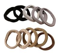 RAMGLYO 10 Pieces Elastic Hair Bands with Zipper, Hair Scrunchies, Hair Accessories for Women, Black and Brown