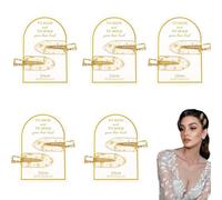 RAMGLYO 10pcs/5 Cards Golden Hair Claw Clips Wrinkle-Free Bridesmaids Gift Styling & Makeup Proposal Box Accessories Elegant Hair Clips