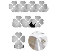 RAMGLYO 8 x Tablecloth Weights Clover, Stainless Steel Tablecloth Clips, Outdoor, Windproof Table Weight for Garden Cloths, Scratch-Resistant and Elegant Design