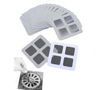 RAMGLYO Hair Catcher Shower Pack of 50, 10 x 10 cm Shower Drain Self-Adhesive, Adaptive Drain Strainer Against Clogging, Protection Against Hair Accumulation in the Bathroom and Shower