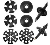 RAMGLYO Hiking Stick Rubber Foot Caps Round, 3 Pairs (6 Pieces) - Non-Slip & Wear-resistant Tips for Secure Grip on Asphalt, Rock & Terrain
