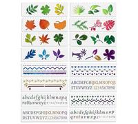 RAMGLYO Pack of 16 Wall Stencils, Flower Vines, High-Quality PP Stencils for Painting, Precise Cuts for Wall Design & Handwork, Reusable & Easy to Clean