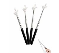 RAMGLYO Telescopic Pointing Rod Pack of 4 Metal Black White Extendable with Non-Slip Handle for Precise Presentations and Fatigue-Free Pointing