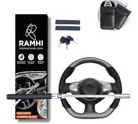 RAMHI B9 Pro- Heavy Duty Car Steering Wheel Lock Includes 2 Keys and Car Key Signal Blocker Pouch |Steering Lock | Anti Theft Bar - Universal Fit with 2 Designs Yellow/Black (Black)