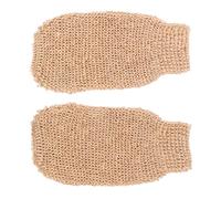 Ramie Jute Exfoliating Body Scrub Gloves, 2 Pack Spa Mitts for Shower | Natural Fiber Material, Deep Cleansing Action, Gentle on Skin, Removes Dead Cells, for Back and Body Care Routine