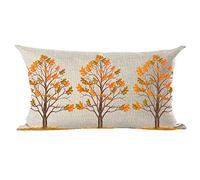 Ramirar Fall Y'all Autumn Watercolor Orange Maple Trees Leaves Decorative Lumbar Throw Pillow Cover Case Home Living Room Bed Sofa Car Cotton Linen Rectangular 12 x 20 Inches