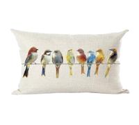Ramirar Ink Oil Painting Watercolor Brown Lovely Birds Decorative Lumbar Throw Pillow Cover Case Cushion Home Living Room Bed Sofa Car Cotton Linen Rectangular 12 x 20 Inches